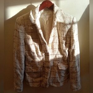 Vintage Beige Plaid Blazer